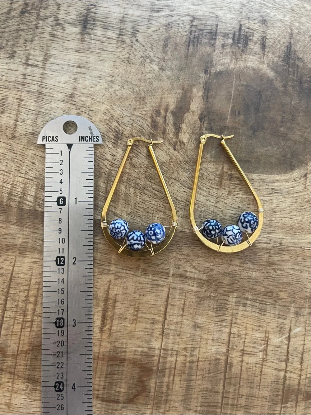 chinoiserie gold hoop earrings